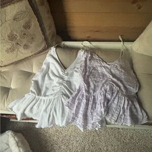Urban Outfitters White and Lavender Camisoles